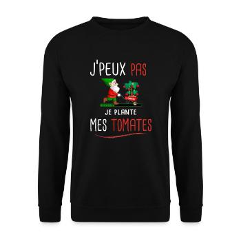 Je peux pas je plante mes tomates - Sweat-shirt Unisexe - noir - Devant - Alina (178cm) & Michal (187cm)