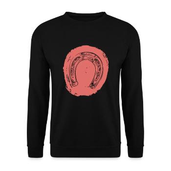 Reiten Reiter Pferd Huf Geschenkidee - Unisex Pullover - Schwarz - Vorne - Alina (178cm) & Michal (187cm)