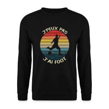 Cadeau Je Peux Pas J'Ai Foot Humour Footballeur - Sweat-shirt Unisexe - noir - Devant - Alina (178cm) & Michal (187cm)