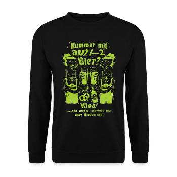 Lustige Biertrinker - Unisex Pullover - Schwarz - Vorne - Alina (178cm) & Michal (187cm)
