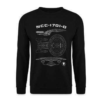 Star Trek La Nouvelle Génération NCC-1701-D - Sweat-shirt Unisexe - noir - Devant - Alina (178cm) & Michal (187cm)