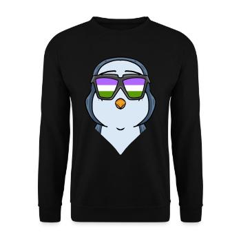 Pingouin Genderqueer - Sweat-shirt Unisexe - noir - Devant - Alina (178cm) & Michal (187cm)