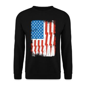 Electrician US Flag - Unisex Sweatshirt - black - Front - Alina (178cm) & Michal (187cm)