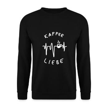 Kaffee Liebe - Unisex Pullover - Schwarz - Vorne - Alina (178cm) & Michal (187cm)