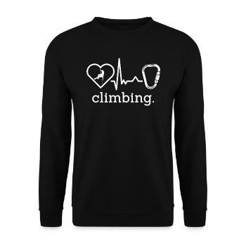 Klettern Kletterhalle Kletterer Bouldern - Unisex Pullover - Schwarz - Vorne - Alina (178cm) & Michal (187cm)