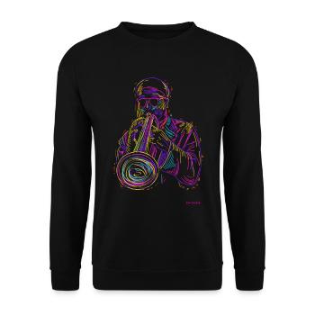 Jazz-Trompete - Unisex Pullover - Schwarz - Vorne - Alina (178cm) & Michal (187cm)