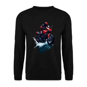 Moto sport - Sweat-shirt Unisexe - noir - Devant - Alina (178cm) & Michal (187cm)