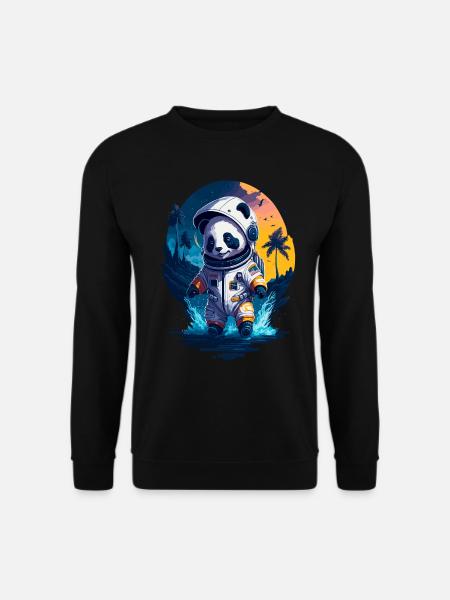 Mignon Panda Astronaute - Sweat-shirt Unisexe - noir