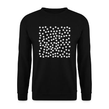 Idées cadeaux lumineuses étoiles blanches - Sweat-shirt Unisexe - noir - Devant - Alina (178cm) & Michal (187cm)