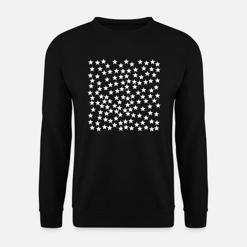 Weiße Sterne hell GEschenkidee - Unisex Pullover - Schwarz