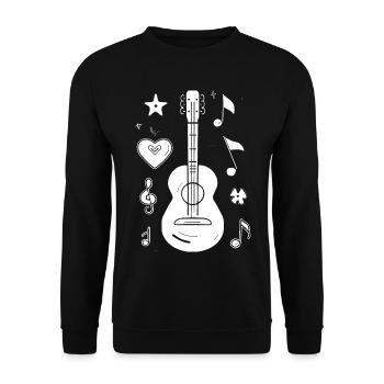 Dessin de ukulélé - Sweat-shirt Unisexe - noir - Devant - Alina (178cm) & Michal (187cm)