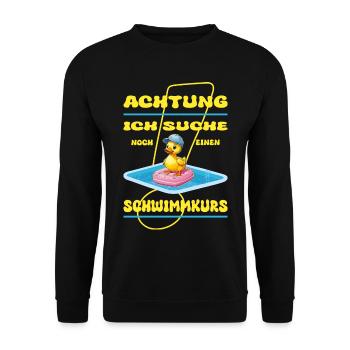 Canard non-nageur - Sweat-shirt Unisexe - noir - Devant - Alina (178cm) & Michal (187cm)