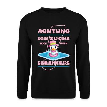 Mignon canard non-nageur - Sweat-shirt Unisexe - noir - Devant - Alina (178cm) & Michal (187cm)