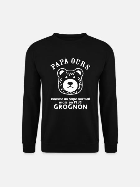 Papa ours grognon - Sweat-shirt Unisexe - noir