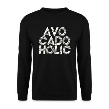 Avocadoholic Geschenkidee Avocado lustig Essen - Unisex Pullover - Schwarz - Vorne - Alina (178cm) & Michal (187cm)