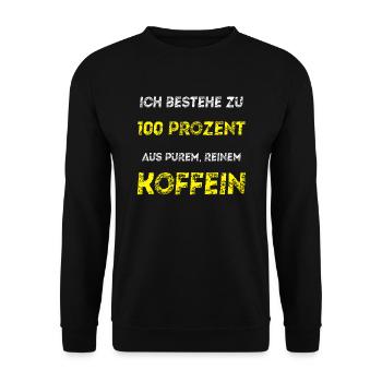 Caffeine Coffee Gift Idea Caffeineholic - Unisex Sweatshirt - black - Front - Alina (178cm) & Michal (187cm)