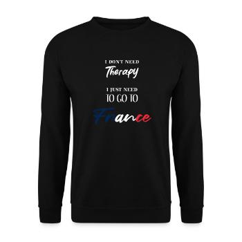 France France Funny Gift Idea Therapy - Sweat-shirt Unisexe - noir - Devant - Alina (178cm) & Michal (187cm)