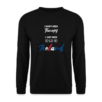 Islande Idée Cadeau Drôle Thérapie Islande Drapeau - Sweat-shirt Unisexe - noir - Devant - Alina (178cm) & Michal (187cm)