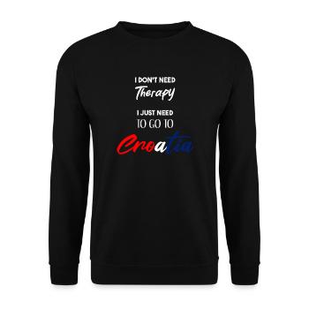 Kroatien lustiger Spruch Geschenkidee Therapie - Unisex Pullover - Schwarz - Vorne - Alina (178cm) & Michal (187cm)
