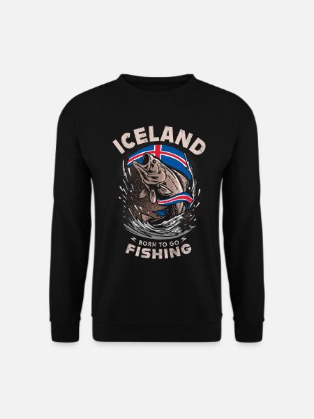 ICELAND - born to go - FISHING - Unisex Pullover - Schwarz