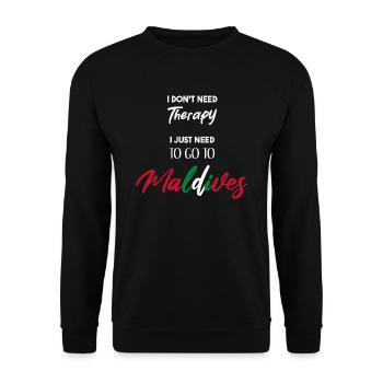 Malediven Geschenkidee Urlaub Reise reisen lustig - Unisex Pullover - Schwarz - Vorne - Alina (178cm) & Michal (187cm)