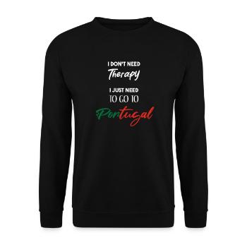 Portugal Geschenkidee portugiesisch lustig Spruch - Unisex Pullover - Schwarz - Vorne - Alina (178cm) & Michal (187cm)