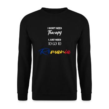 Therapie Rumänien lustig Geschenkidee witzig - Unisex Pullover - Schwarz - Vorne - Alina (178cm) & Michal (187cm)