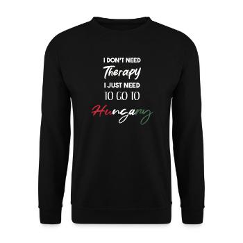 Hongrie Idée cadeau drôle Thérapie Vacances Voyage - Sweat-shirt Unisexe - noir - Devant - Alina (178cm) & Michal (187cm)