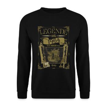 1964 Birthday - Legend since - Unisex Sweatshirt - black - Front - Alina (178cm) & Michal (187cm)