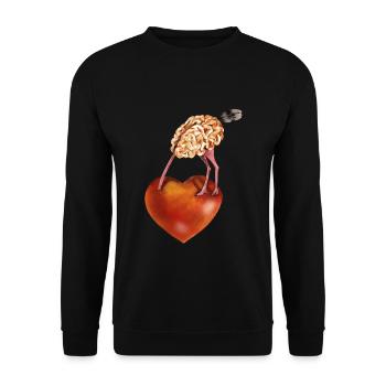 Cerveau et cœur - Sweat-shirt Unisexe - noir - Devant - Alina (178cm) & Michal (187cm)