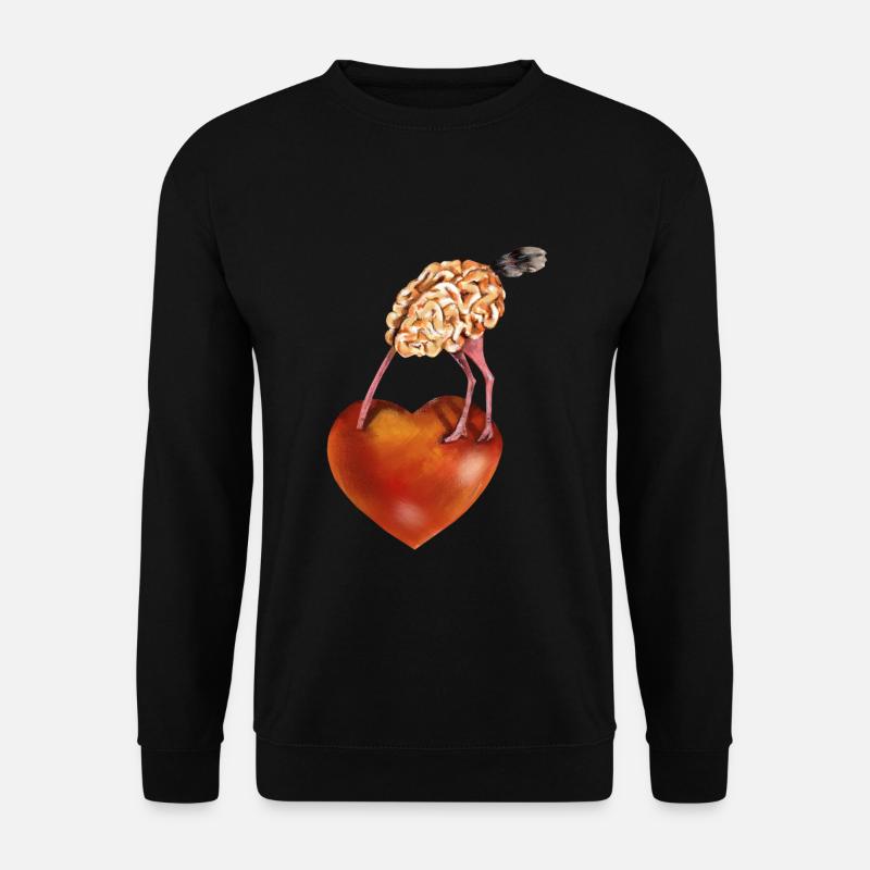 Gehirn und Herz - Unisex Pullover - Schwarz