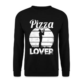 Pizza Enthusiast - Unisex Sweatshirt - black - Front - Alina (178cm) & Michal (187cm)