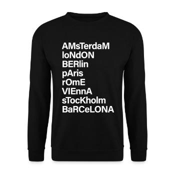 NOMS DES VILLES - Tour du monde dans l’armoire - Sweat-shirt Unisexe - noir - Devant - Alina (178cm) & Michal (187cm)