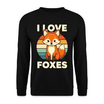 fox cute forest animal illustration animal forest - Unisex Sweatshirt - black - Front - Alina (178cm) & Michal (187cm)