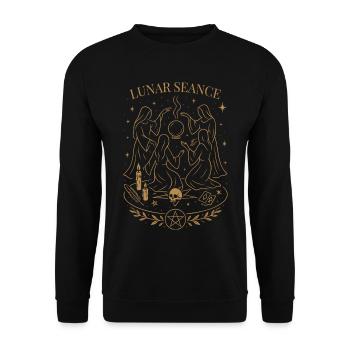 Samhain Lunar Séance Hexe Mond Ritual Art - Unisex Pullover - Schwarz - Vorne - Alina (178cm) & Michal (187cm)