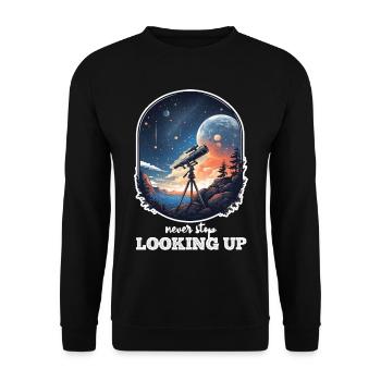 Astronaute et Espace Message Positif et Motivant - Sweat-shirt Unisexe - noir - Devant - Alina (178cm) & Michal (187cm)