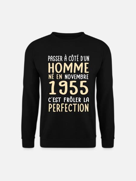 Anniversaire 70 ans - Né en Novembre 1955 - Sweat-shirt Unisexe - noir