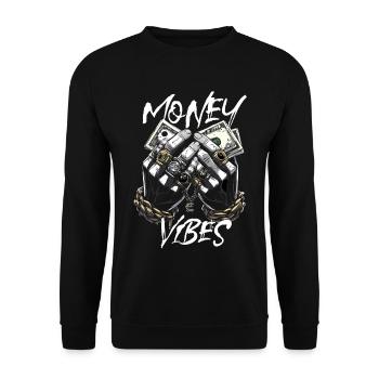 Geld Vibes Motiv Money Vibes - Unisex Sweatshirt - black - Front - Alina (178cm) & Michal (187cm)