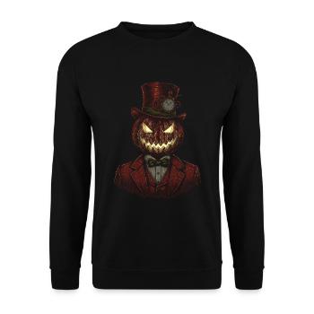 Citrouille gentleman steampunk - Sweat-shirt Unisexe - noir - Devant - Alina (178cm) & Michal (187cm)
