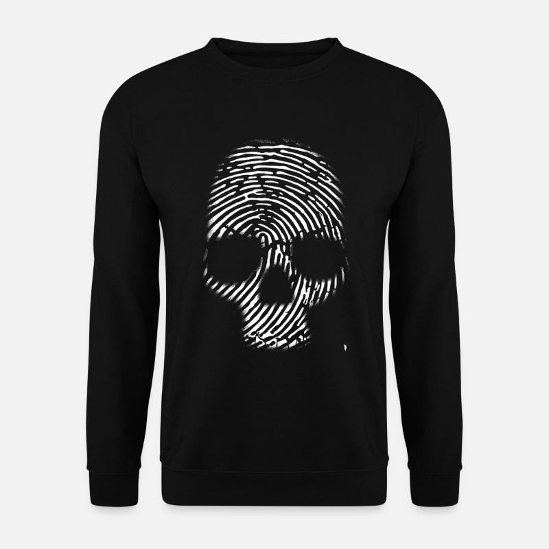 A skull with a fingerprint . - Unisex Sweatshirt - black