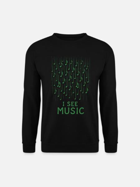 I See Music: Abstrakter Notenregen - Unisex Pullover - Schwarz