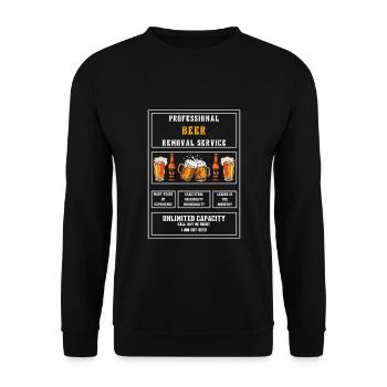 Beer Removal Service - Funny Ironic Wear - Unisex Sweatshirt - black - Front - Alina (178cm) & Michal (187cm)