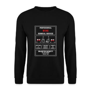 Professional Wine Removal Service Funny Graphics - Unisex Sweatshirt - black - Front - Alina (178cm) & Michal (187cm)