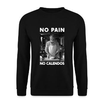 Keine Schmerzen Keine Calendos Humor Normandie Camembert - Unisex Pullover - Schwarz - Vorne - Alina (178cm) & Michal (187cm)