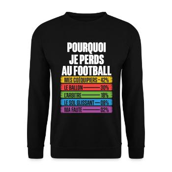 Les Raisons Drôles de Perdre Humour Coach Football - Sweat-shirt Unisexe - noir - Devant - Alina (178cm) & Michal (187cm)