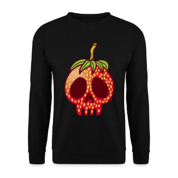 Strawberry Skull - Unisex Sweatshirt - black - Front - Alina (178cm) & Michal (187cm)