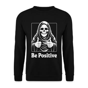 Be Positive Skelett Motiv - Unisex Pullover - Schwarz - Vorne - Alina (178cm) & Michal (187cm)