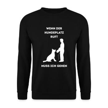 Wenn_der_Hundeplatz_ruft- - Sweat-shirt Unisexe - noir - Devant - Alina (178cm) & Michal (187cm)