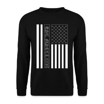 Est. MDCCLXXVI USA Flag - Unisex Sweatshirt - black - Front - Alina (178cm) & Michal (187cm)