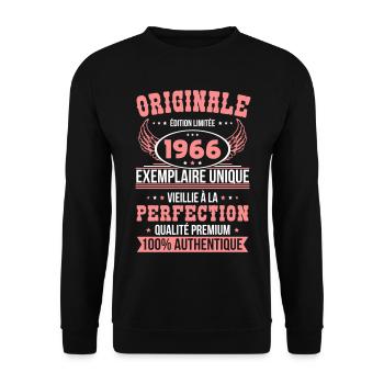 1966 – Einzigartiges Beispiel – Premiumqualität - Unisex Pullover - Schwarz - Vorne - Alina (178cm) & Michal (187cm)
